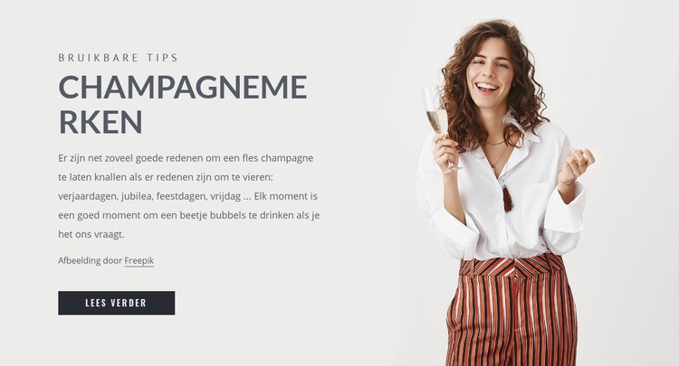 Champagne merken Website ontwerp