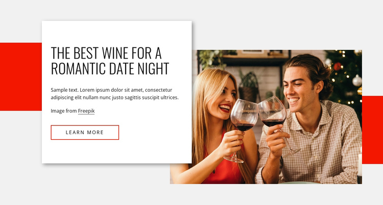 Wines for romantic date night One Page Template