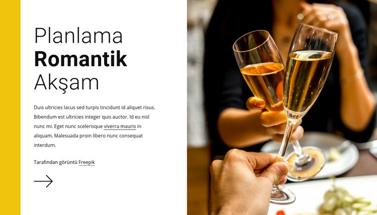 Romantik akşam Web Sitesi Mockup'ı