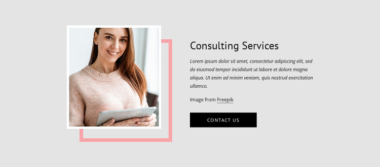 Image with border and text Website Template