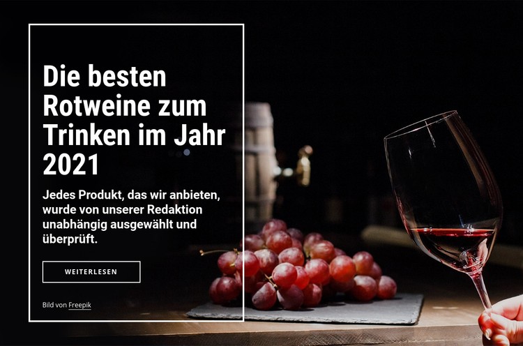 Die besten Weine zum Trinken CSS-Vorlage