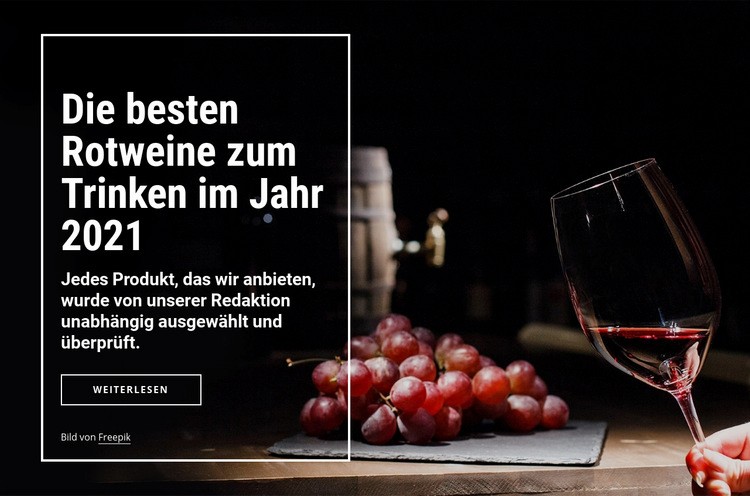 Die besten Weine zum Trinken HTML Website Builder