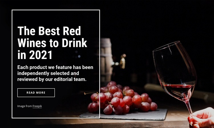 The best wines to drink Homepage Design