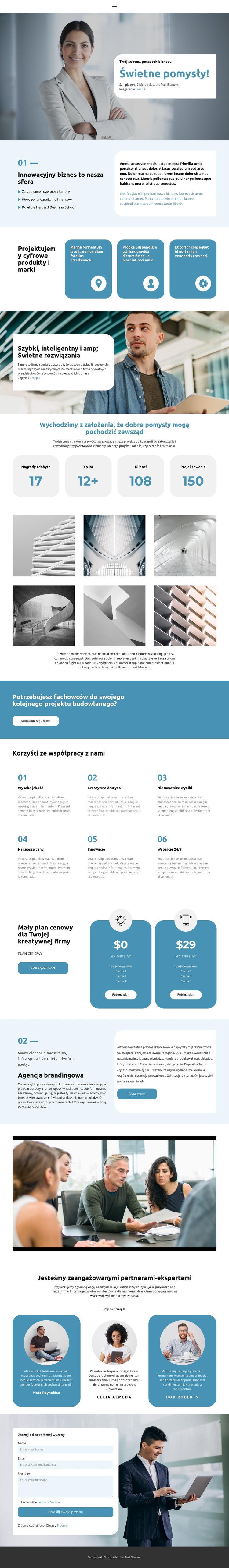 Twój sukces biznesowy start Motyw WordPress