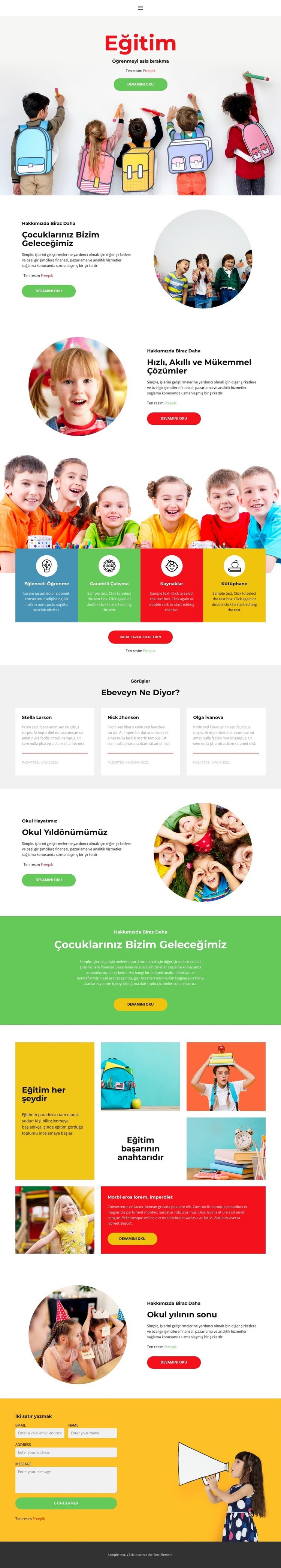 Okul Hayatımız Web Sitesi Mockup'ı