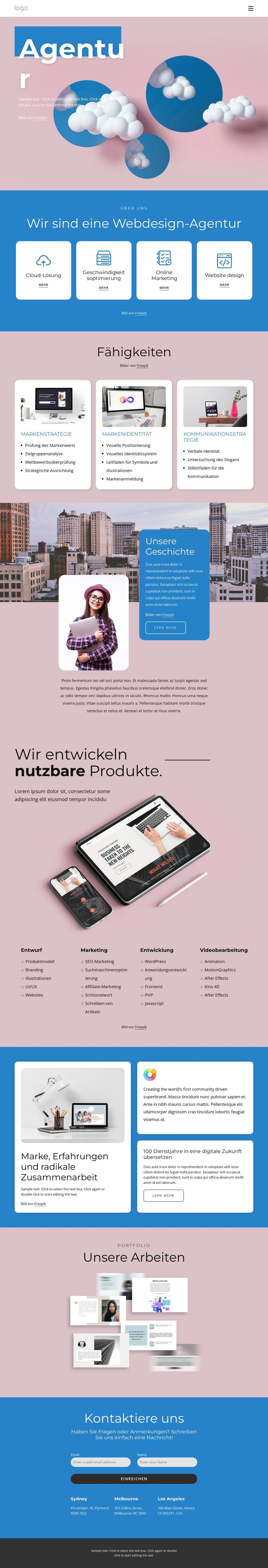 Experten für Website-Design und -Entwicklung Website-Vorlage