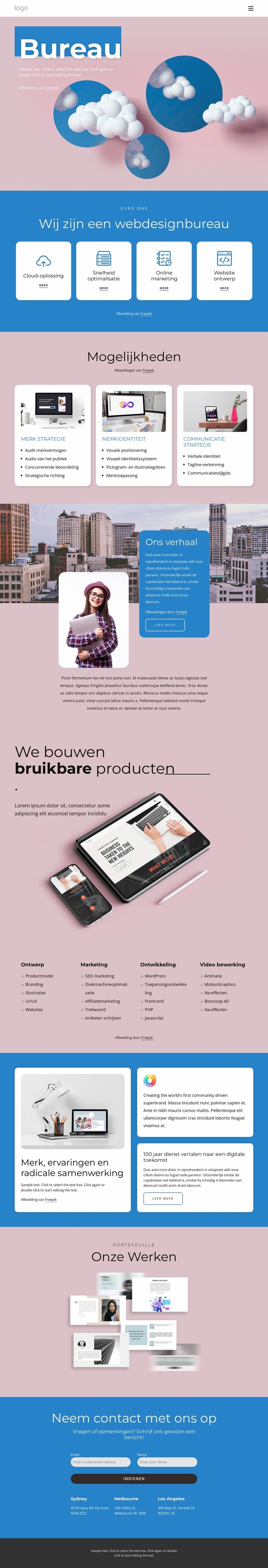 Experts in het ontwerpen en ontwikkelen van websites Html Website Builder