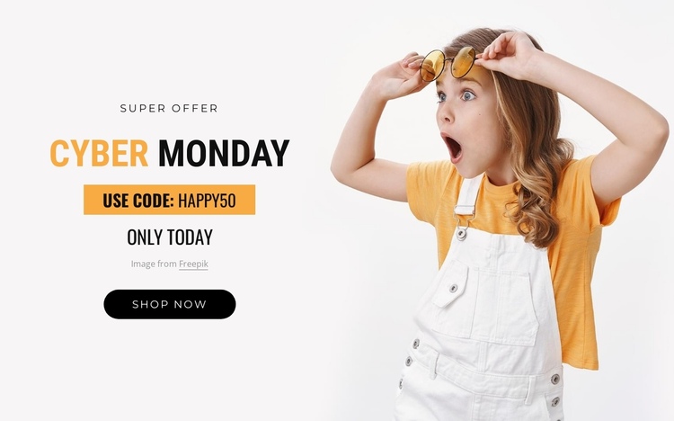 Cyber monday block One Page Template