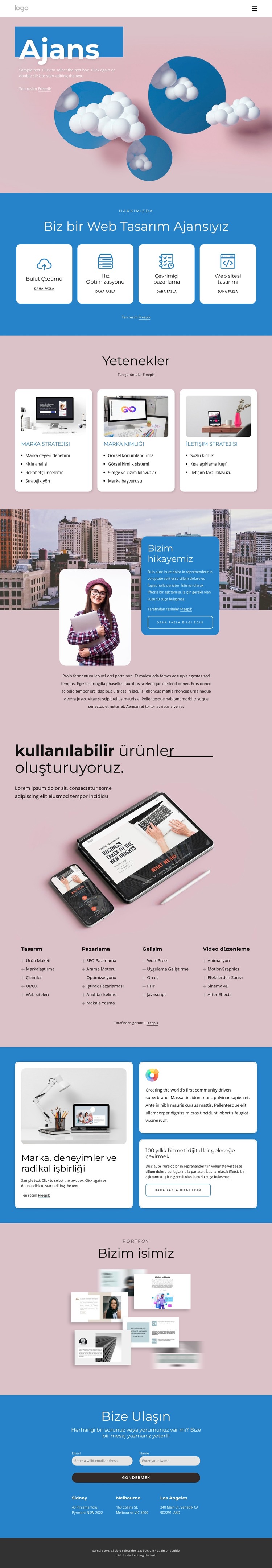 Web sitesi tasarımı ve geliştirmesinde uzmanlar HTML Şablonu