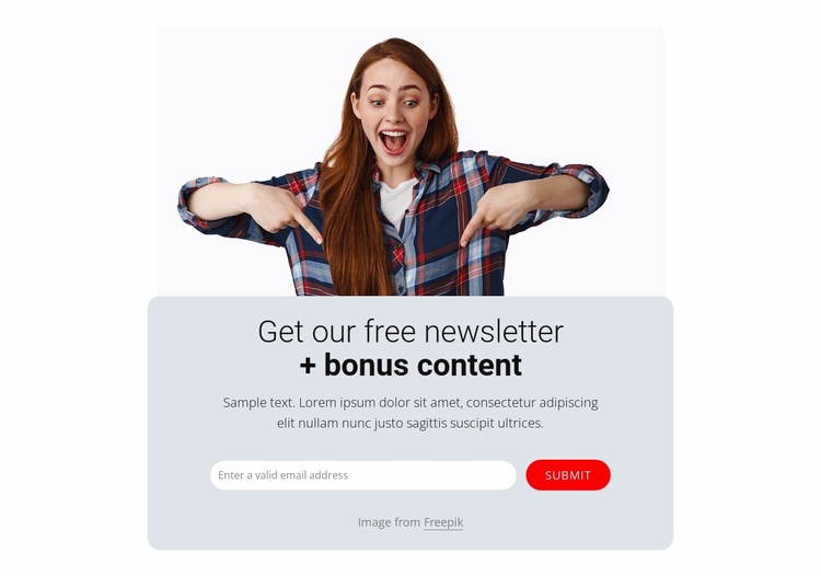 Subscribe block Landing Page