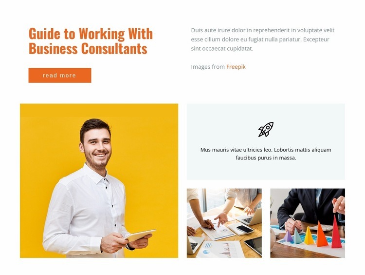 Guide to working business consultations Homepage Design