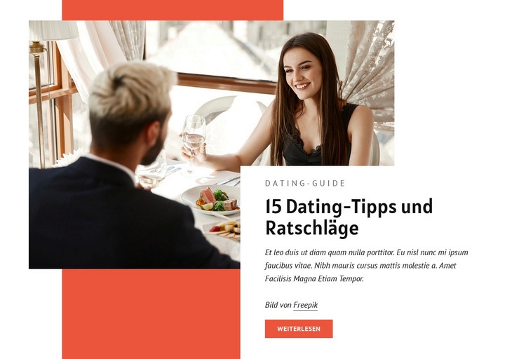 Dating-Tipps und Ratschläge Website Builder-Vorlagen