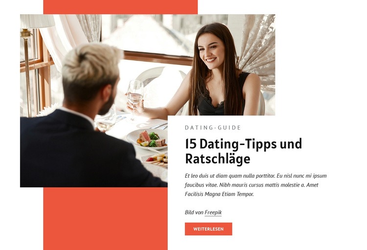 Dating-Tipps und Ratschläge Website-Modell