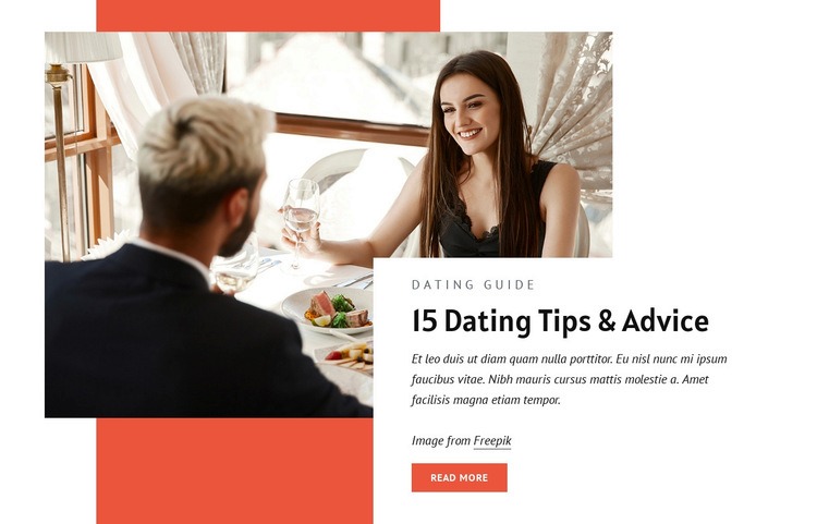 Dating tips and advice Homepage Design