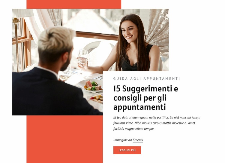 Suggerimenti e consigli per gli appuntamenti Modelli di Website Builder