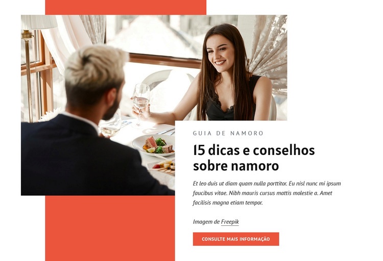 Dicas e conselhos sobre namoro Design do site