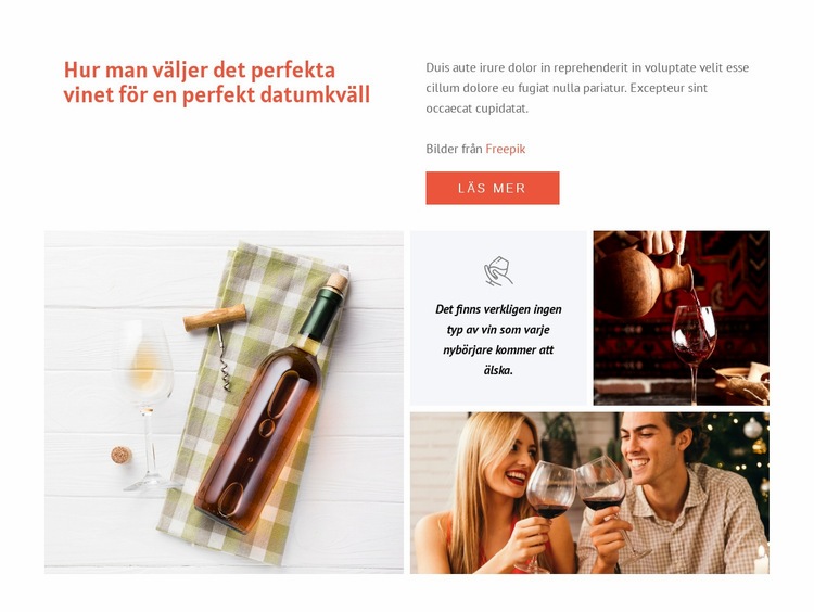 Perfekt vin Hemsidedesign