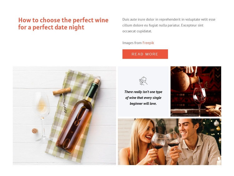 Perfect wine Web Page Design
