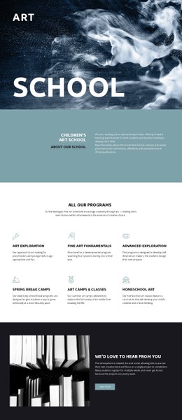 CSS Layout For School Of Artistic Education