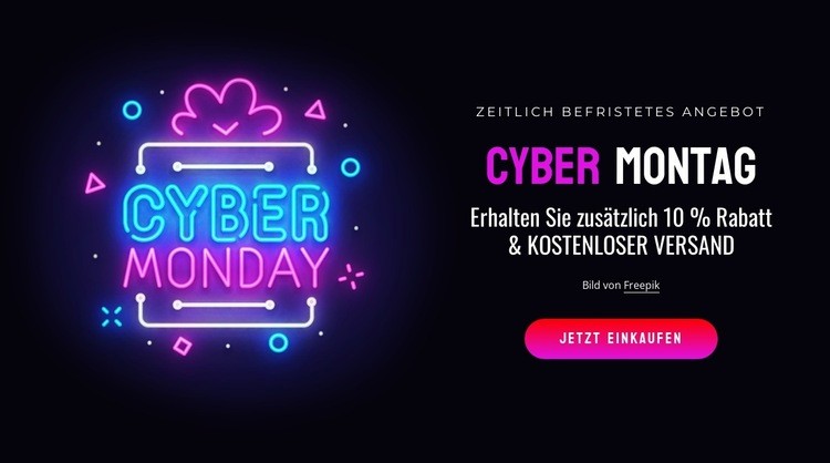 Block des Cyber-Montags Eine Seitenvorlage