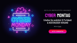 Benutzerdefinierte Schriftarten, Farben Und Grafiken Für Block Des Cyber-Montags