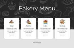 Bakery Menu