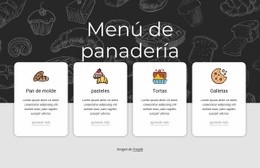 Menú De Panadería - Creador De Sitios Web Sencillo