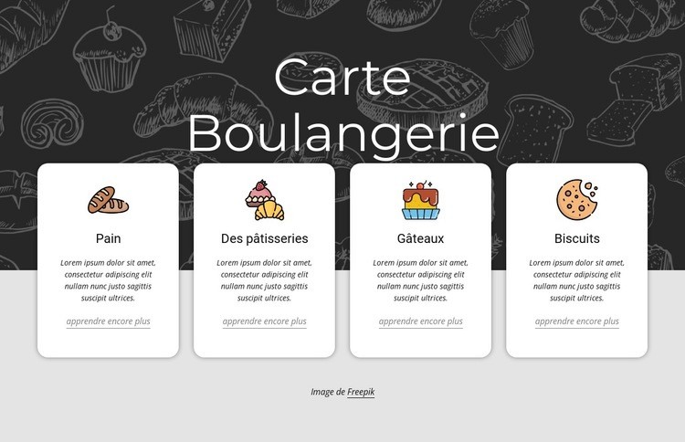 Carte Boulangerie Conception de site Web