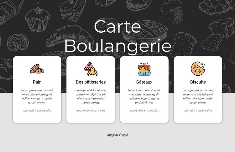 Carte Boulangerie Modèles de constructeur de sites Web