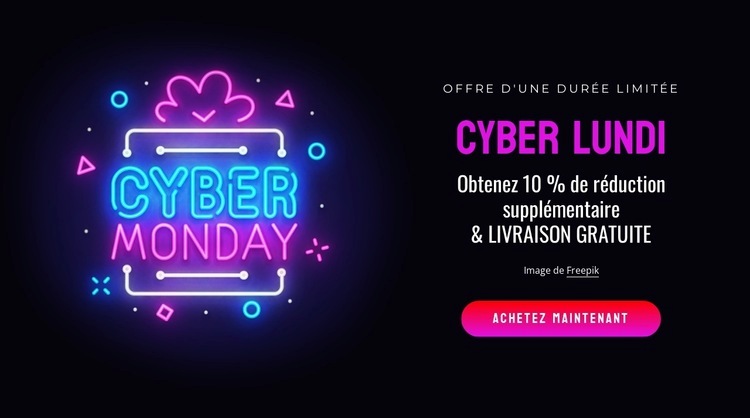 Blocage du cyber lundi Modèle d'une page