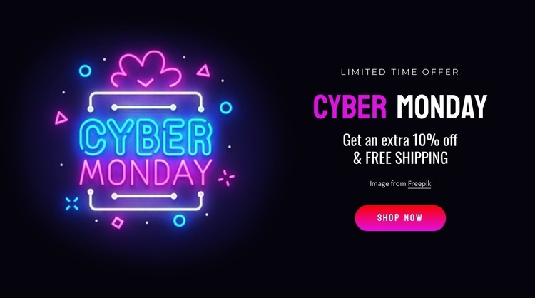 Block of cyber monday Homepage Design