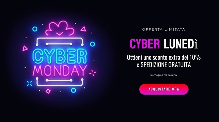 Blocco del cyber lunedì Costruttore di siti web HTML