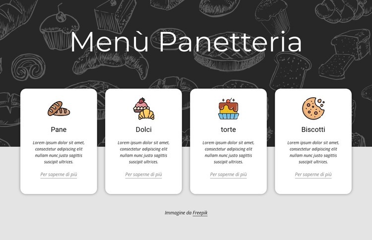 Menù da forno Modelli di Website Builder