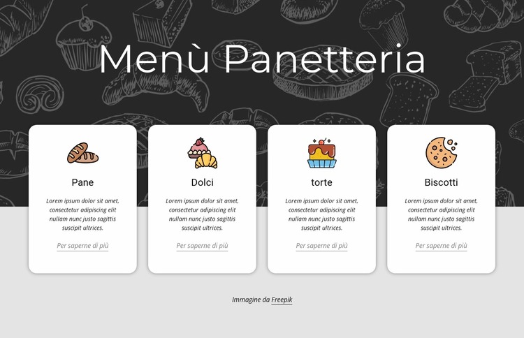 Menù da forno Modello Joomla