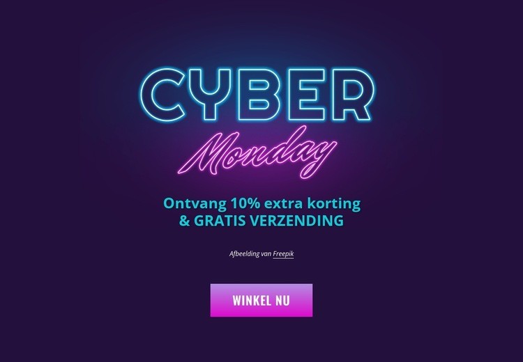 Cyber maandag ontwerp Bestemmingspagina