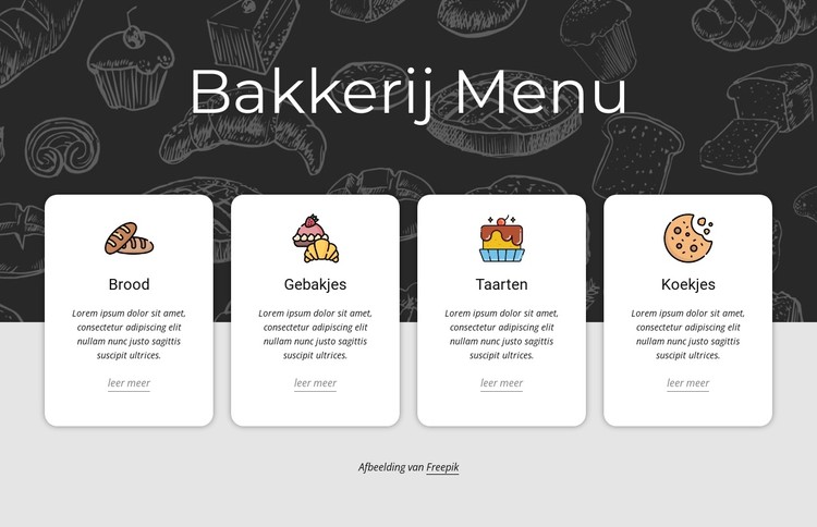 Bakkerij menukaart CSS-sjabloon