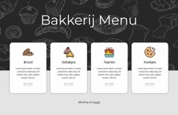 Prachtige HTML5-Sjabloon Voor Bakkerij Menukaart