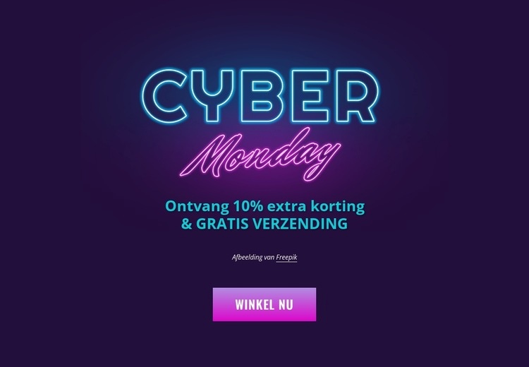 Cyber maandag ontwerp Website Builder-sjablonen