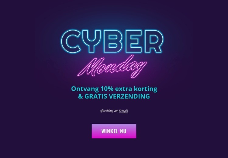 Cyber maandag ontwerp Website ontwerp