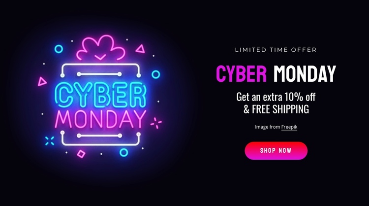Block of cyber monday One Page Template