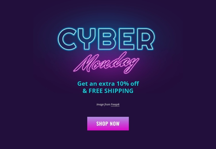 Cyber monday design One Page Template