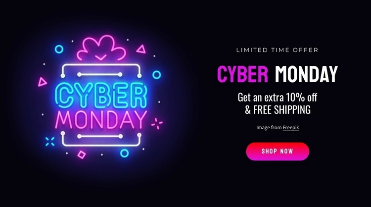 Block of cyber Monday Html webbplatsbyggare