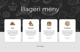 Bageri Meny Webbdesign