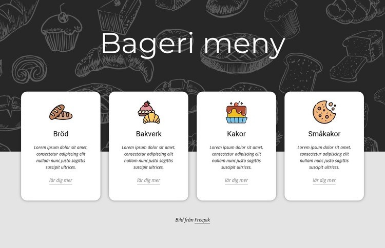 Bageri meny CSS -mall