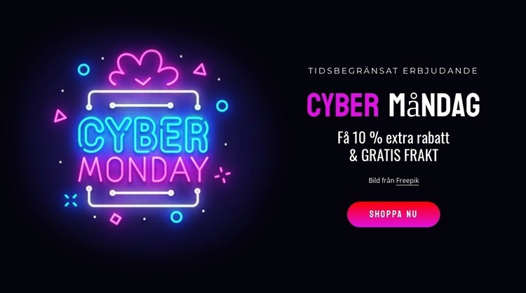 Block of cyber Monday Webbplats mall