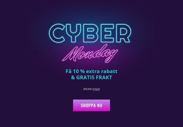 Cyber Monday design Webbplats mall