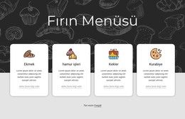 Fırın Menüsü - HTML Sayfası Şablonu