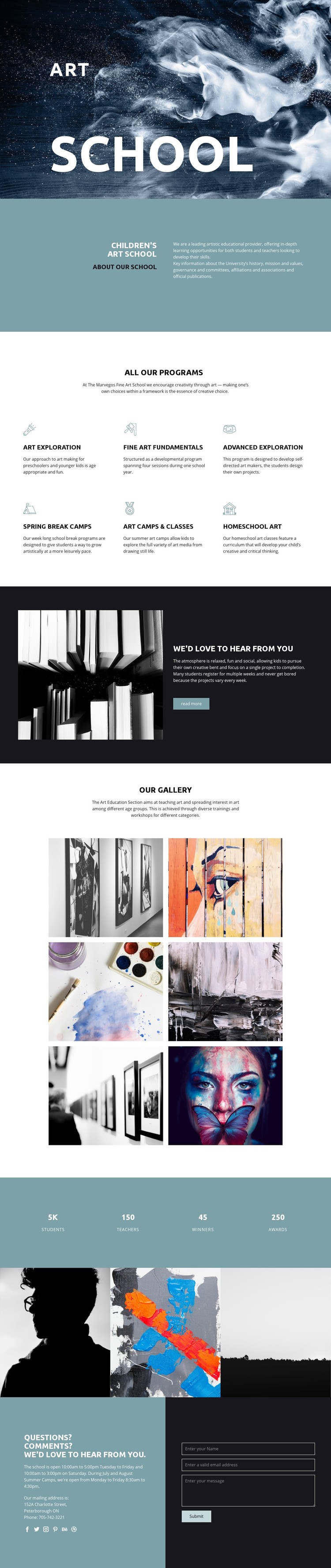 School of artistic education Webflow Template Alternative