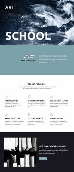 School Of Artistic Education WordPress Website Builder Free