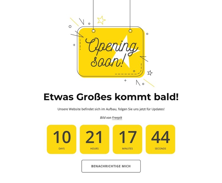 Öffnet bald HTML-Vorlage